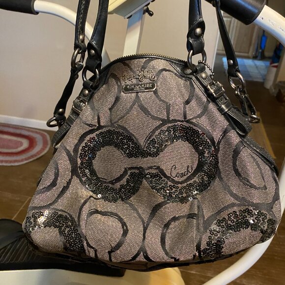 Coach Madison Sequin Op Art Sophia Satchel handbag/purse - Picture 6 of 8
